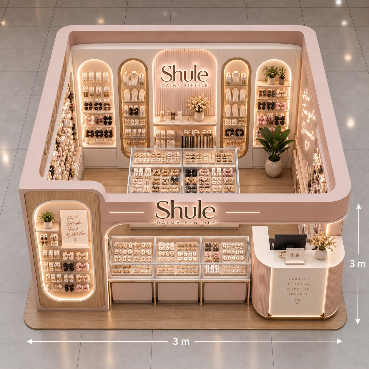 Shule 3 × 3 m Kiosk konsepti